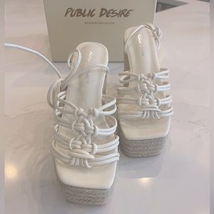 NWB Women’s Public Desire Strappy Espadrille Wedges US Size 8